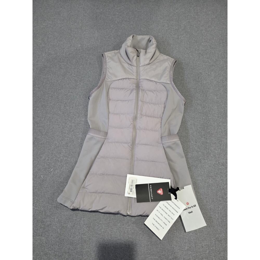 New with tags! Lululemon Gray puffer down vest women’s size 2